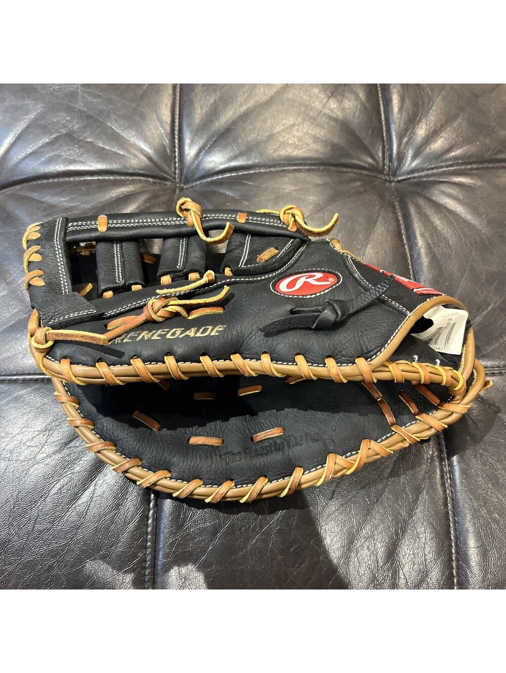 Rawlings Renegade Series 12.5" First Base Mitt - LHT - Black/Tan Leather - RFB